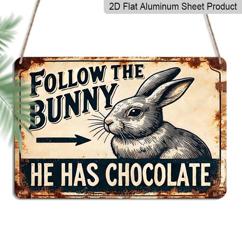 2D Flat Follow The Bunny Vintage Metal Wall Sign - 8x12 Inch Aluminium Bunny Decor Suitable for Easter, Halloween, Christmas, Distressed Retro Font 20*30cm
2D Flat Follow The Bunny Vintage Metal Wall Sign - 8x12 Inch Aluminium Bunny Decor Suitable for Easter, Halloween, Christmas, Distressed Retro Font 20*30cm