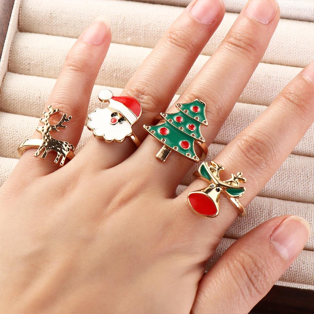 Christmas Tree Christmas Ring Set Elk Xmas Jewelry Ornaments Retro Enamel Santa Claus Ring Women
Christmas Tree Christmas Ring Set Elk Xmas Jewelry Ornaments Retro Enamel Santa Claus Ring Women