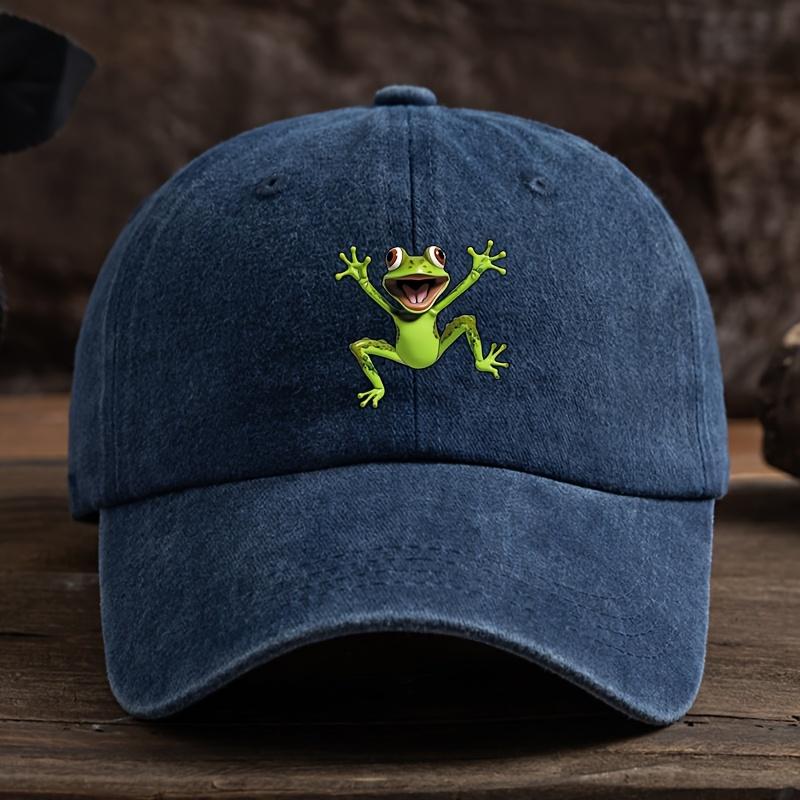 MenS Vintage Washed Baseball Cap with Cartoon Frog Print Textile Machine Washable Black Casual Outdoor Hat for Hiking One Size
MenS Vintage Washed Baseball Cap with Cartoon Frog Print Textile Machine Washable Black Casual Outdoor Hat for Hiking One Size