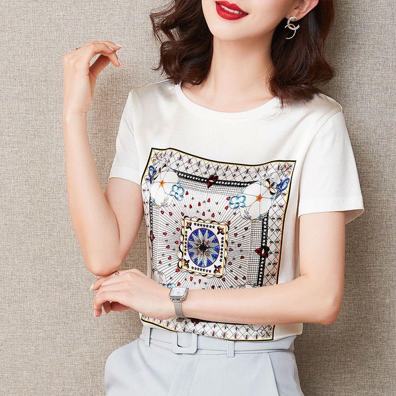 New Summer Ice Silk Spliced Short-sleeved T-shirt for Women Temperament Korean Loose Slim Top S синій
New Summer Ice Silk Spliced Short-sleeved T-shirt for Women Temperament Korean Loose Slim Top S синій