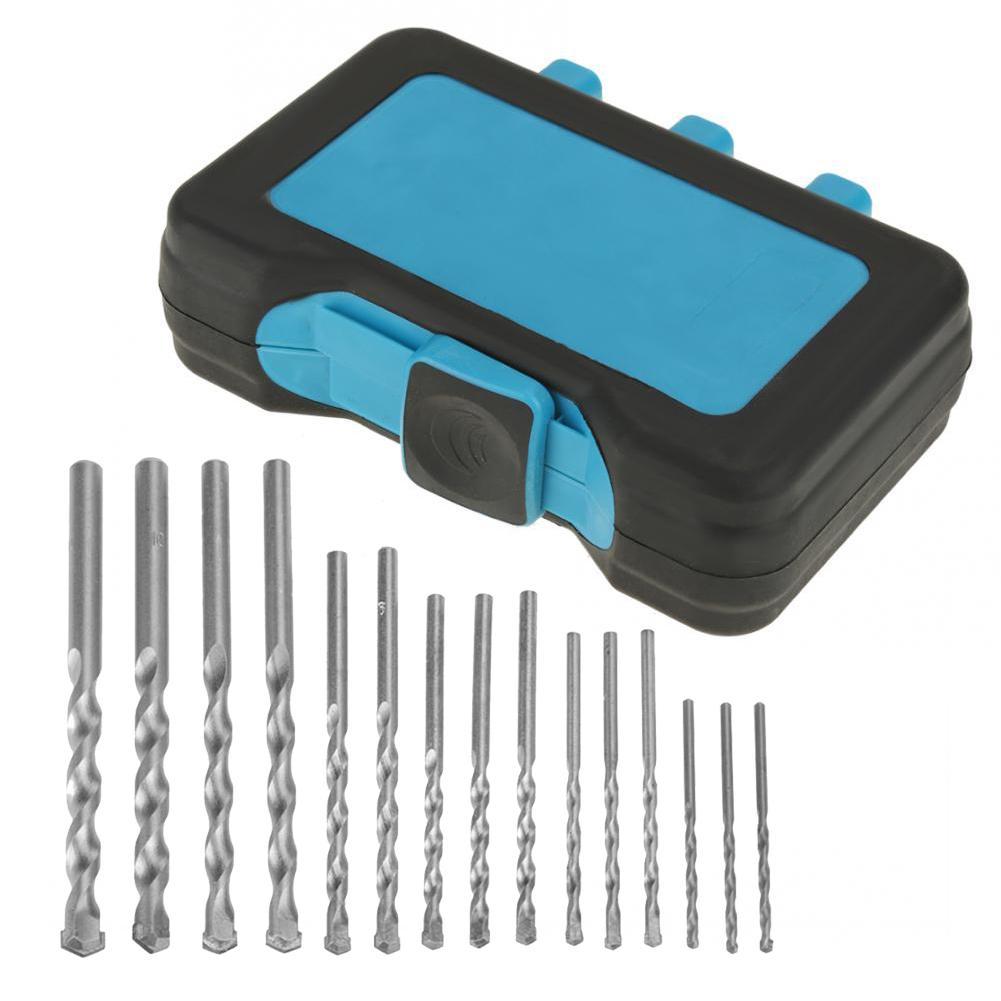 15Pcs 310mm Carbide Tip Masonry Drill Bit Set for Concrete Brick Tile Blue Plastic Box Packing
15Pcs 310mm Carbide Tip Masonry Drill Bit Set for Concrete Brick Tile Blue Plastic Box Packing