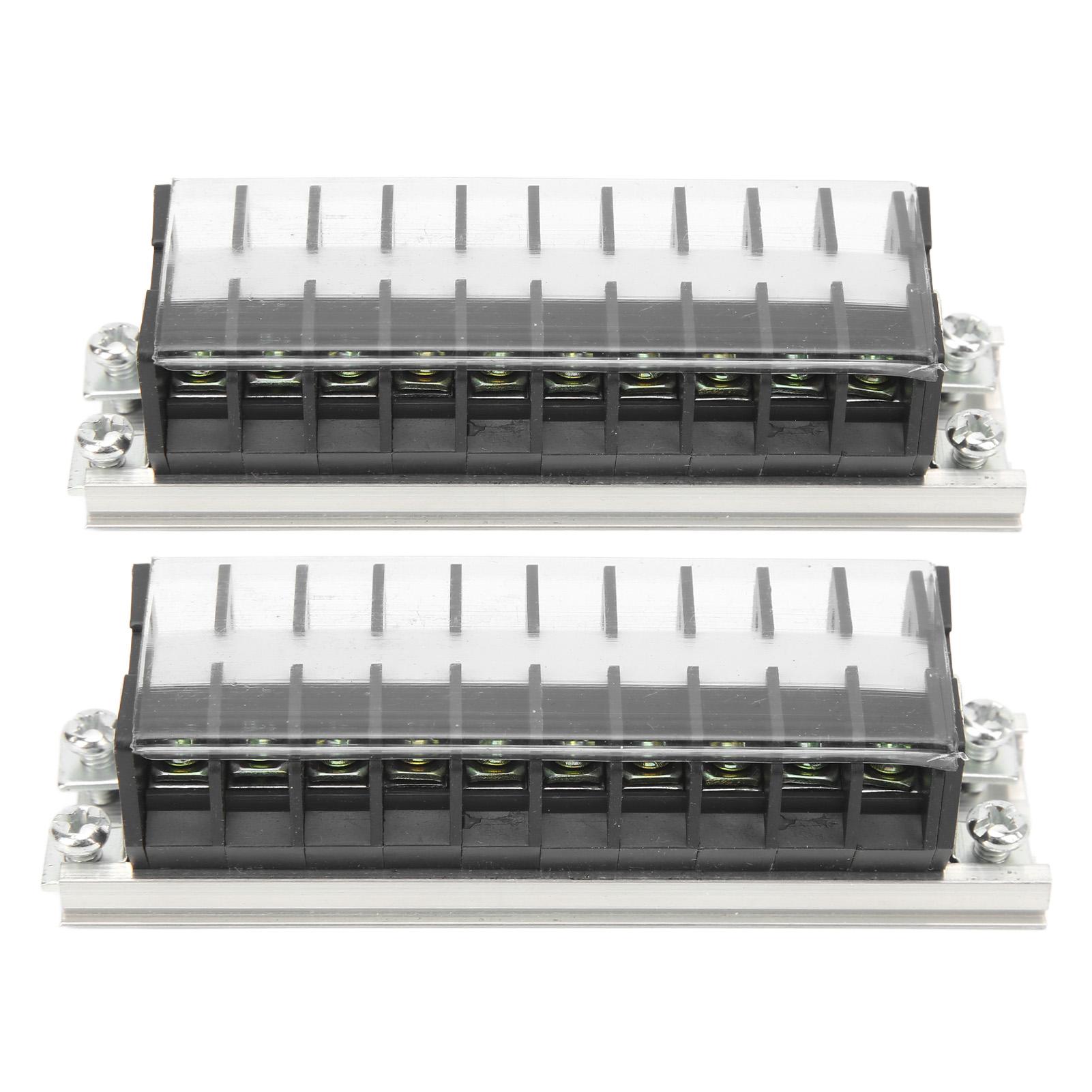 2pcs Dual Row Terminal Strip 660V 15A 10 Positions Terminal Barrier Strip with Cover T1510
2pcs Dual Row Terminal Strip 660V 15A 10 Positions Terminal Barrier Strip with Cover T1510