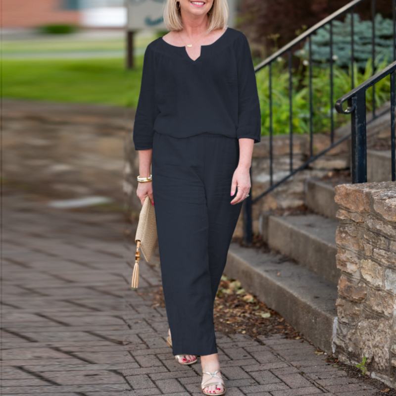 Плюс размер Женский повседневный комплект из хлопка с пуговицами, средним рукавом и карманом, однотонный топ и брюки с V-образным вырезом XXXXXL темно-синий
Плюс размер Женский повседневный комплект из хлопка с пуговицами, средним рукавом и карманом, однотонный топ и брюки с V-образным вырезом XXXXXL темно-синий