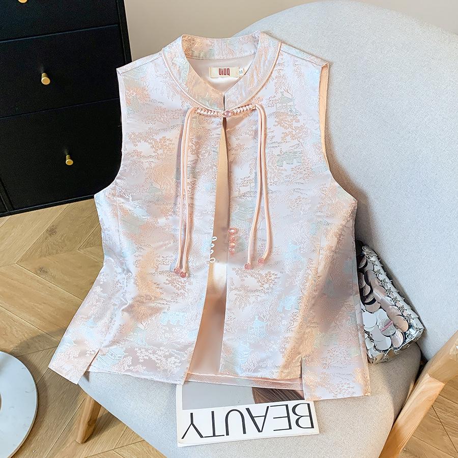 2025 Spring Retro Chinese Style Tang Suit Vest with Frog Buttons and Stand Collar XX Large
2025 Spring Retro Chinese Style Tang Suit Vest with Frog Buttons and Stand Collar XX Large