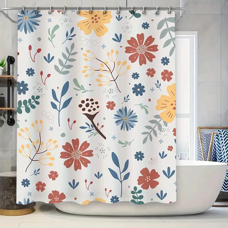 Vintage Style Floral Shower Curtain Waterproof Bathroom Decor Fabric Bath Mat Set For Home Decoration In White Color With Yellow W60H190(CM)-1 Pcs
Vintage Style Floral Shower Curtain Waterproof Bathroom Decor Fabric Bath Mat Set For Home Decoration In White Color With Yellow W60H190(CM)-1 Pcs