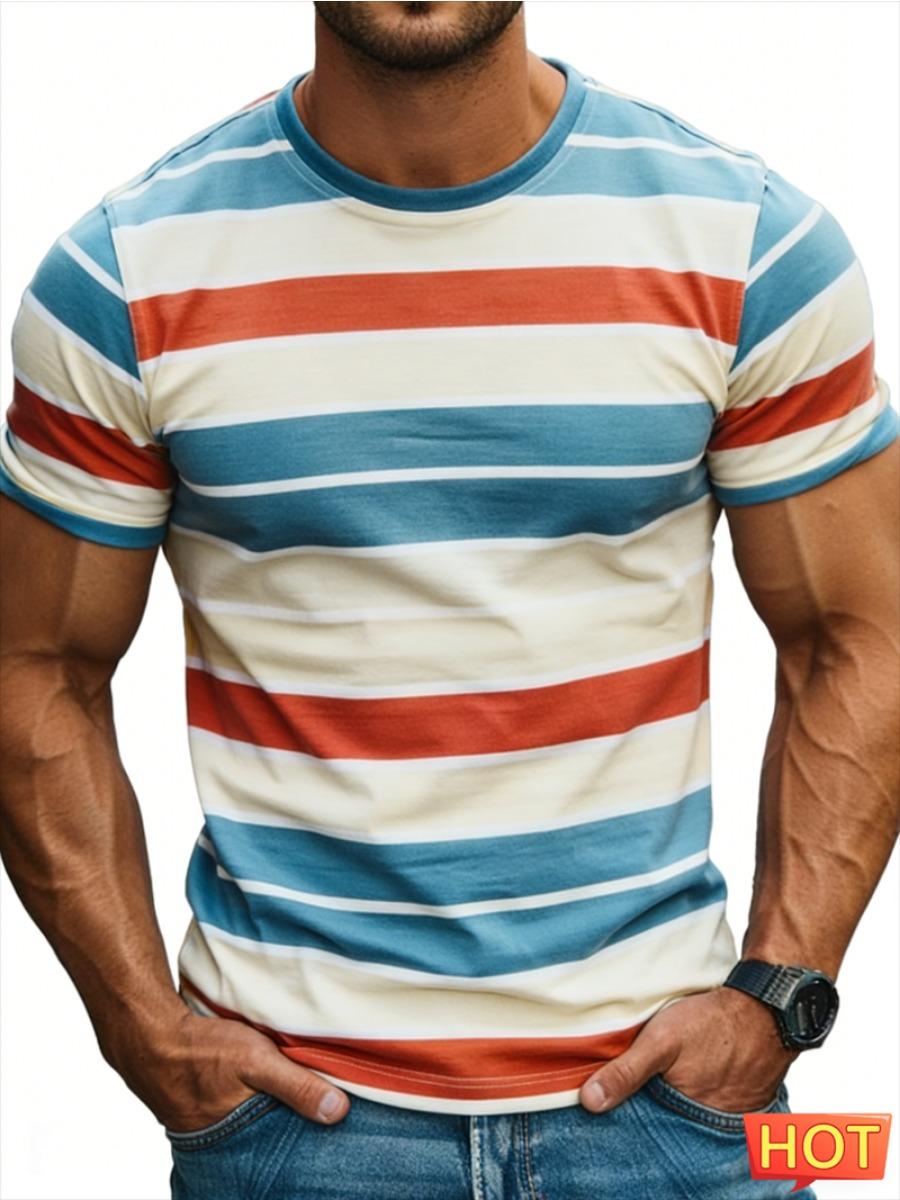 Summer Simple Striped Graphic T Shirts For Men Fashion Short Sleeve 3D Printed Crew Neck T-shirts Loose Breathable Top S
Summer Simple Striped Graphic T Shirts For Men Fashion Short Sleeve 3D Printed Crew Neck T-shirts Loose Breathable Top S