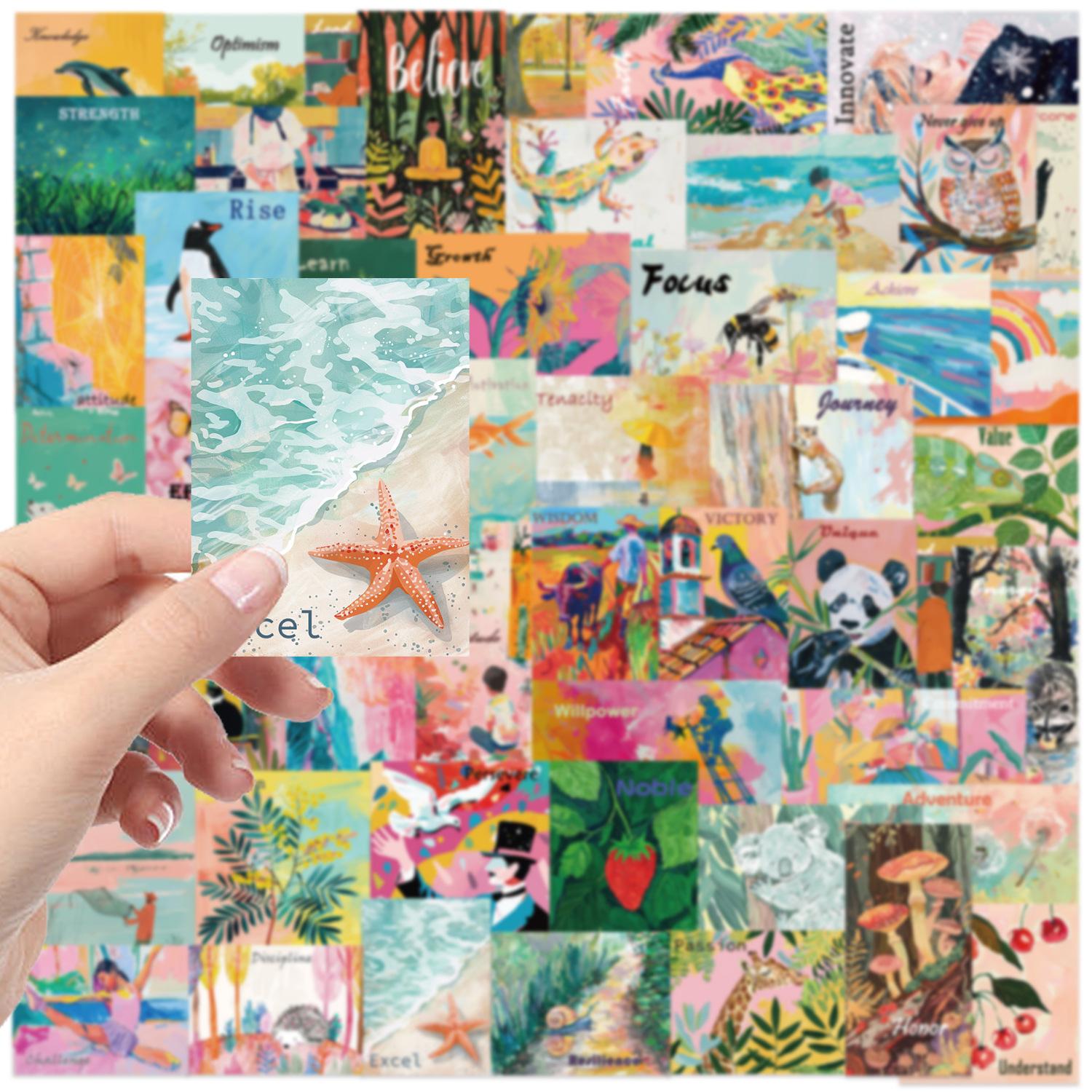 50Pcs Cartoon Inspirational Watercolor Posters Waterproof Stickers Suitable For Decorating Guitars Notebooks Luggage And Home
50Pcs Cartoon Inspirational Watercolor Posters Waterproof Stickers Suitable For Decorating Guitars Notebooks Luggage And Home