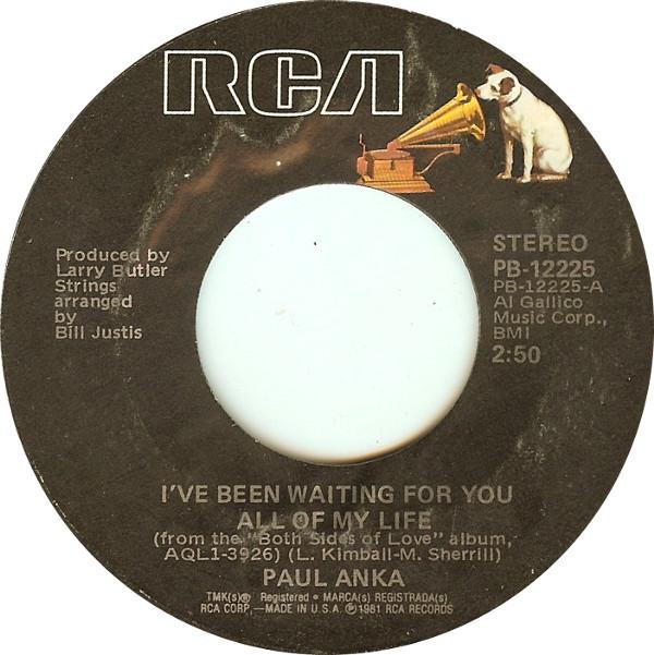 7inch Record PAUL ANKA - I ve Been Waiting For You All Of My PB12225 RCA 1981 US Pop Used
7inch Record PAUL ANKA - I ve Been Waiting For You All Of My PB12225 RCA 1981 US Pop Used