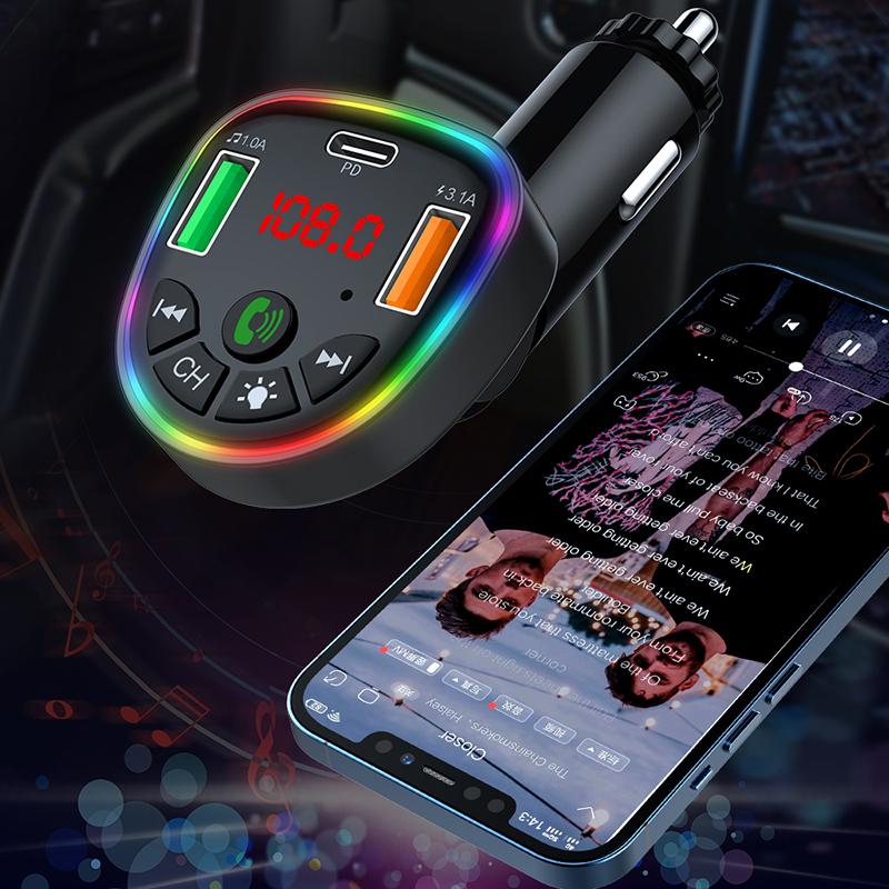 P25 Bluetooth-compatible Hands-Free Car Player Phone Dual USB Cigarette Lighter Charger with Ambient Lighting Type A
P25 Bluetooth-compatible Hands-Free Car Player Phone Dual USB Cigarette Lighter Charger with Ambient Lighting Type A