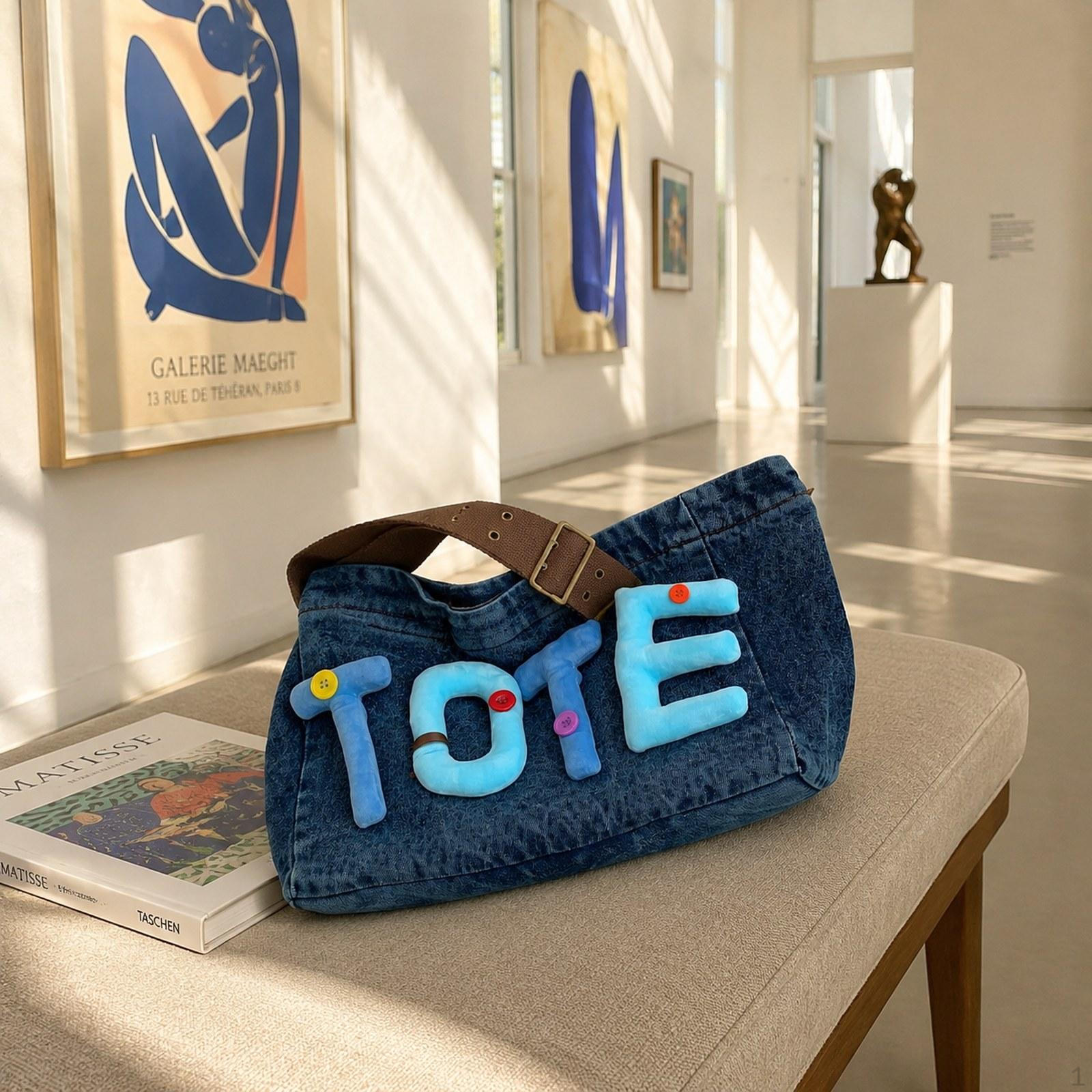 Denim Shoulder Bag Casual Tote for Work Shopping Events Commuting Travel темно-синий
Denim Shoulder Bag Casual Tote for Work Shopping Events Commuting Travel темно-синий