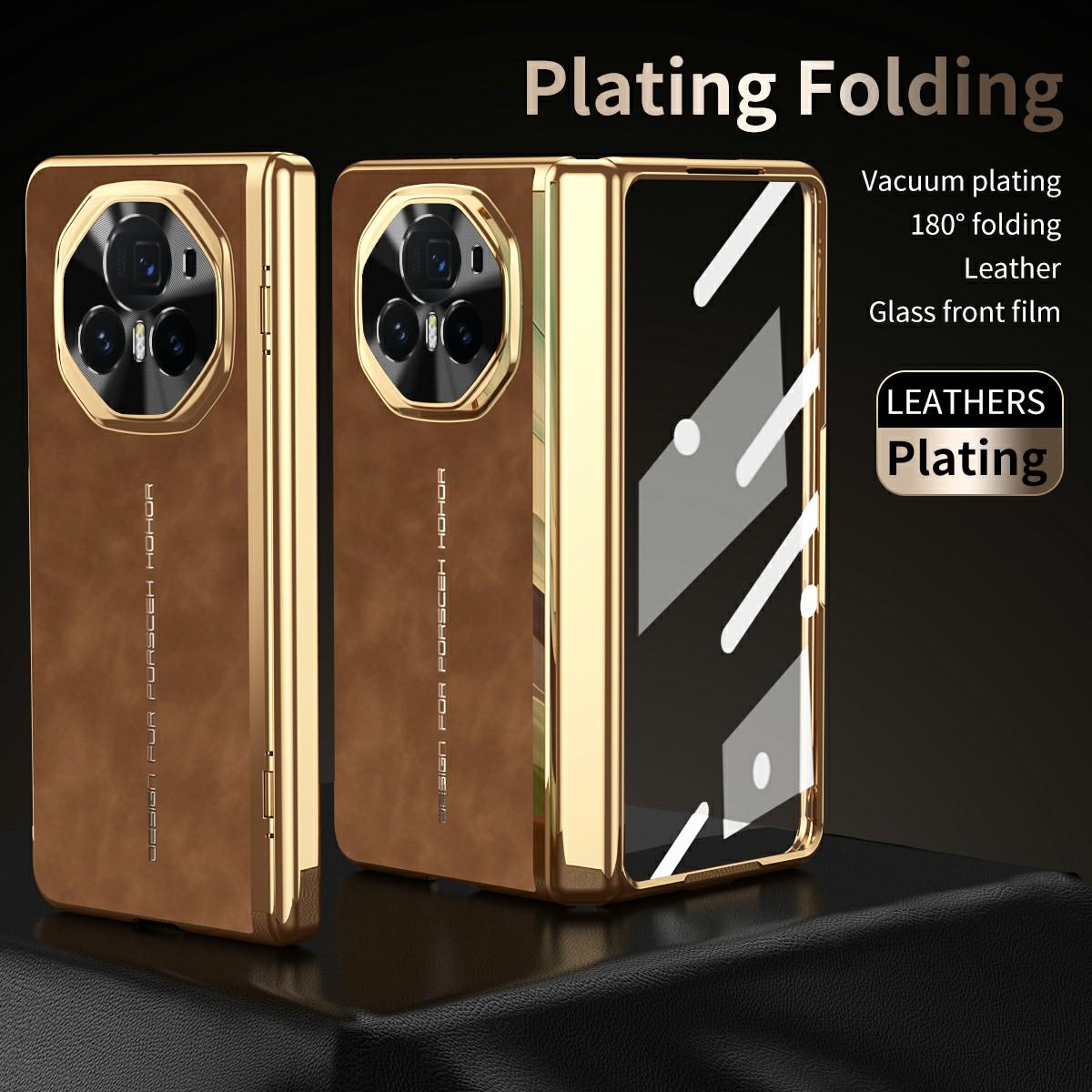 For Honor Magic V3 5G Phone Case with Tempered Glass Film Electroplating Leather+PC Mobile Cover Grey
For Honor Magic V3 5G Phone Case with Tempered Glass Film Electroplating Leather+PC Mobile Cover Grey