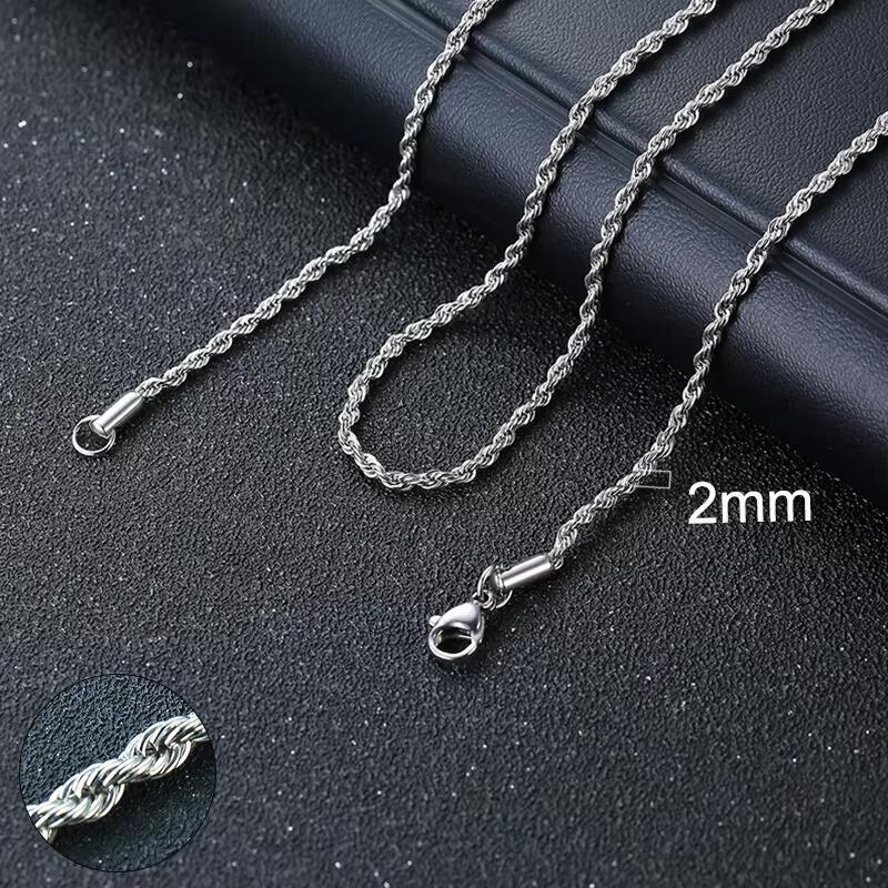 Vnox 2/3/4/5mm Wide Twist Rope Chain Necklace for Men Women, Waterproof Stainless Steel Unisex Chain, Vintage Solid Metal Collar 45cm 18inch
Vnox 2/3/4/5mm Wide Twist Rope Chain Necklace for Men Women, Waterproof Stainless Steel Unisex Chain, Vintage Solid Metal Collar 45cm 18inch