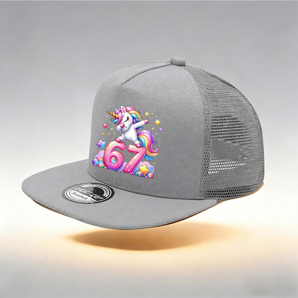 1/2PC Breathable Flat Brim Unicorn 67 Hat, One Size, Cute Cartoon Print, Trendy Dopamine Street Style for Daily Wear сірий
1/2PC Breathable Flat Brim Unicorn 67 Hat, One Size, Cute Cartoon Print, Trendy Dopamine Street Style for Daily Wear сірий