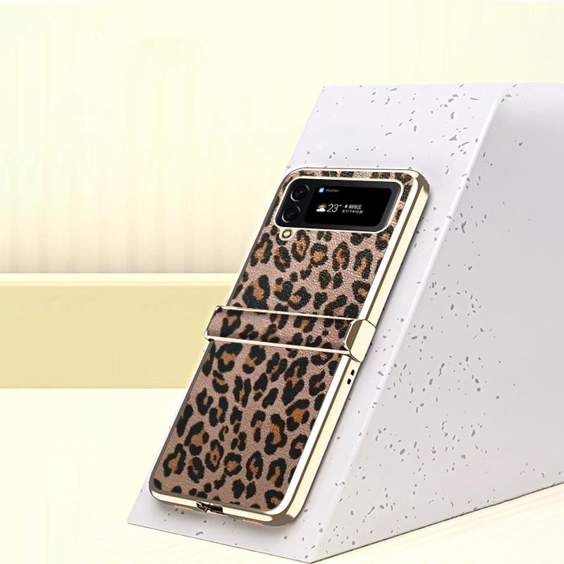 Для Samsung Galaxy Z Flip5 4 3 Складной тонкий чехол с покрытием на петлях, защитный кожаный чехол с леопардовым принтом
Для Samsung Galaxy Z Flip5 4 3 Складной тонкий чехол с покрытием на петлях, защитный кожаный чехол с леопардовым принтом