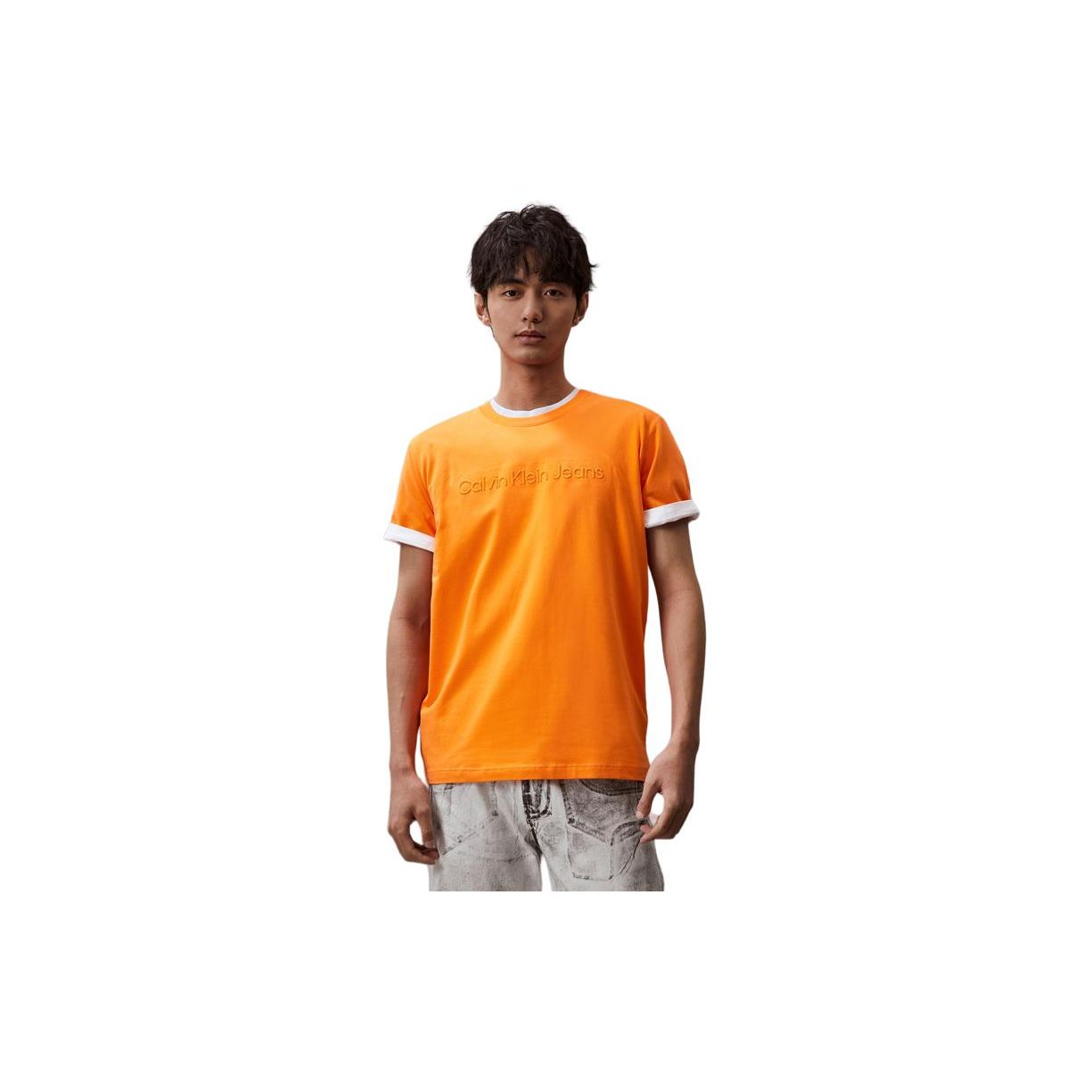 Calvin Klein Embossed Letter Crew Neck Short Sleeve T-Shirt Men Tops Tropical-Orange J323262-SCB L
Calvin Klein Embossed Letter Crew Neck Short Sleeve T-Shirt Men Tops Tropical-Orange J323262-SCB L