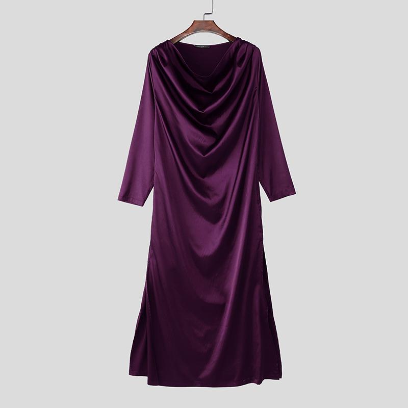 INCERUN Мужские топы-туники с длинным рукавом, с вырезом-качели, однотонные, атласные, повседневные, свободного кроя M кларет
INCERUN Мужские топы-туники с длинным рукавом, с вырезом-качели, однотонные, атласные, повседневные, свободного кроя M кларет