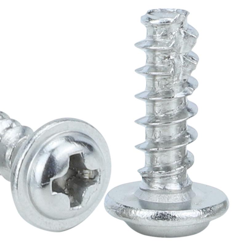 PWT Galvanized Cross Round Head Self-Tapping Screw with Washer, Pan Head, Meson Milling Tail, M3/M4 M3*6*7 (1000 pcs)
PWT Galvanized Cross Round Head Self-Tapping Screw with Washer, Pan Head, Meson Milling Tail, M3/M4 M3*6*7 (1000 pcs)