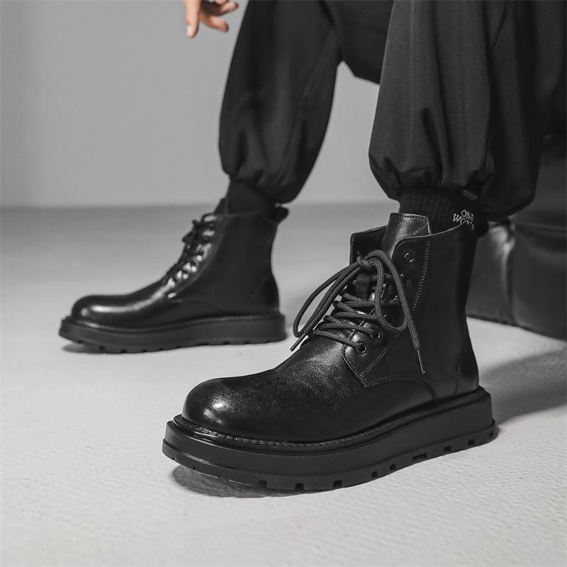 Korean version of Chelsea boots men s British style retro platform Martin boots black high-top leather shoes 2908-J 38 чёрный
Korean version of Chelsea boots men s British style retro platform Martin boots black high-top leather shoes 2908-J 38 чёрный