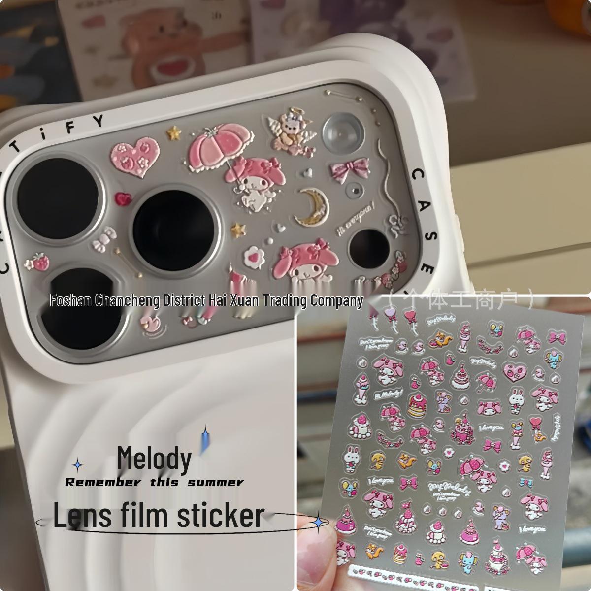 Наклейки на ногти и линзу iPhone 17 Pro с тиснением My Melody и Kitty YF039
Наклейки на ногти и линзу iPhone 17 Pro с тиснением My Melody и Kitty YF039