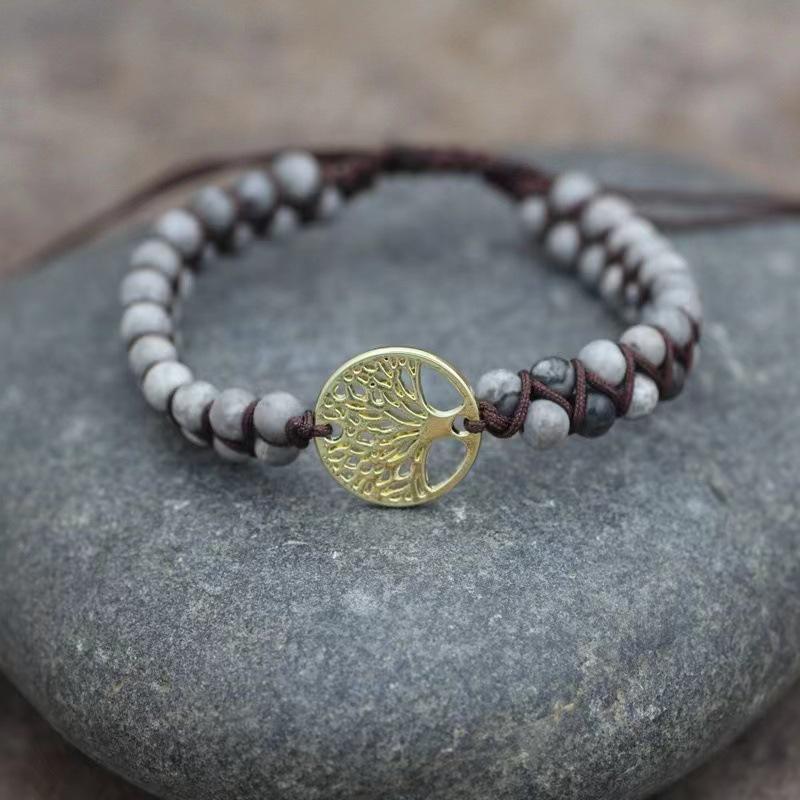 Бірюзовий двошаровий браслет для йоги «Дерево життя»
Бірюзовий двошаровий браслет для йоги «Дерево життя»