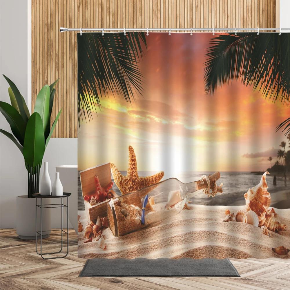 Beach Vacation Scenery Shower Curtain Interesting Starfish Sandy Beach Coconut Tree Bathroom Decor Waterproof Bathtub Screen W60H190(CM)-1 Pcs
Beach Vacation Scenery Shower Curtain Interesting Starfish Sandy Beach Coconut Tree Bathroom Decor Waterproof Bathtub Screen W60H190(CM)-1 Pcs