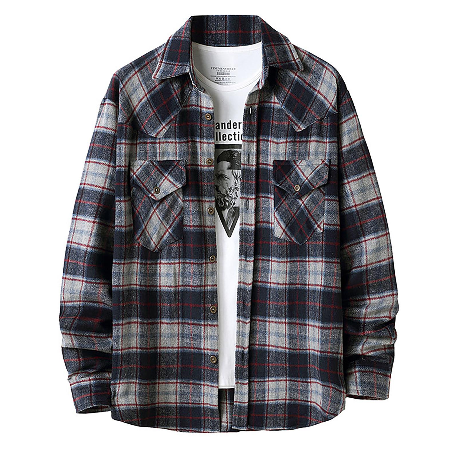 Мужская клетчатая куртка с лацканами и пуговицами, фланелевая рубашка с длинным рукавом, пальто с карманами M синий
Мужская клетчатая куртка с лацканами и пуговицами, фланелевая рубашка с длинным рукавом, пальто с карманами M синий