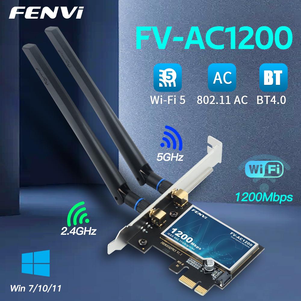 FENVI WiFi 5 AC1200 PCI-E Wireless Adapter BT4.0 Dual Band 2.4G/5GHz 802.11AC Network Card Desktop Laptop PC For Windows 7/10/11
FENVI WiFi 5 AC1200 PCI-E Wireless Adapter BT4.0 Dual Band 2.4G/5GHz 802.11AC Network Card Desktop Laptop PC For Windows 7/10/11