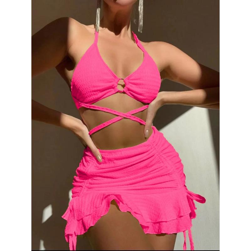 Сексуальный желтый купальник женский однотонный халтер с кольцом, перекрещивающийся, прикрывающий, купальник из 3 частей 2025, купальный костюм, юбка с оборками, купальник L розы красного
Сексуальный желтый купальник женский однотонный халтер с кольцом, перекрещивающийся, прикрывающий, купальник из 3 частей 2025, купальный костюм, юбка с оборками, купальник L розы красного