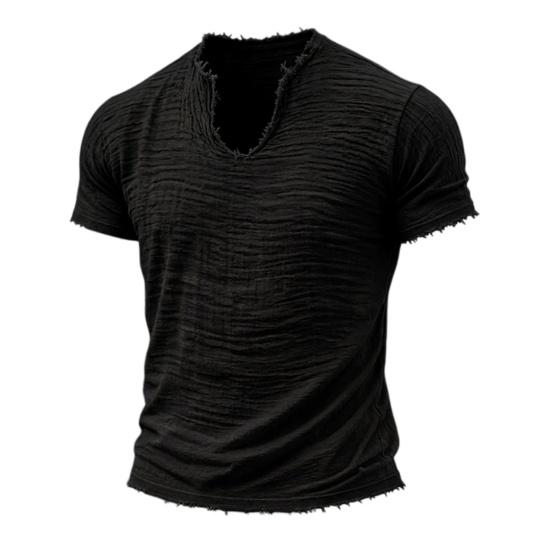 Men Fringed T-shirt Retro V-Neck Short Sleeve T-shirt Stylish Frayed Summer Tee for Party XXXL чорний
Men Fringed T-shirt Retro V-Neck Short Sleeve T-shirt Stylish Frayed Summer Tee for Party XXXL чорний