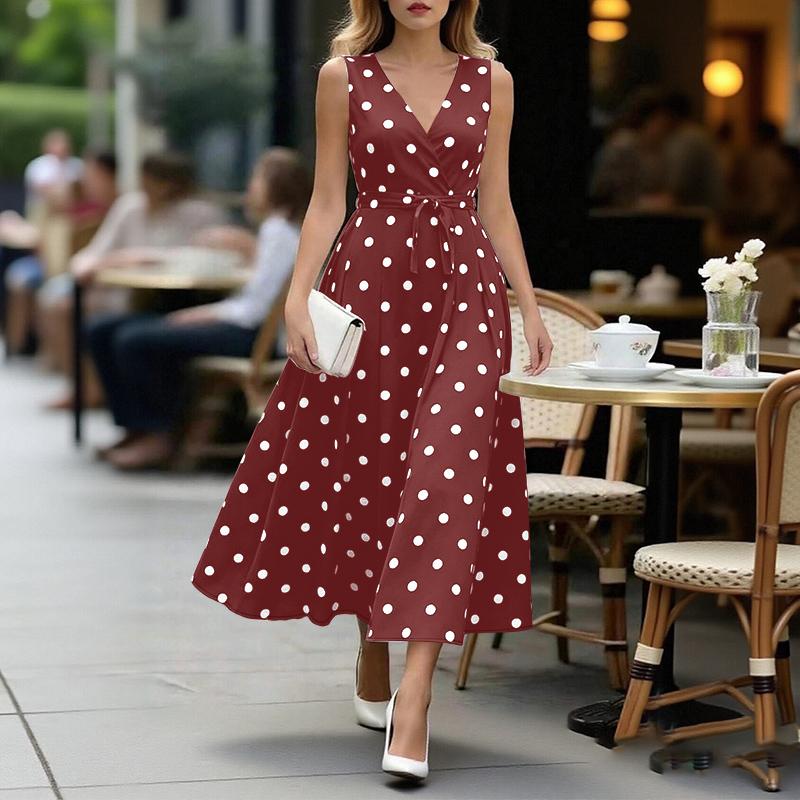 ZANZEA Women Elegant V-Neck Casual Sleeveless Polka Dot Print Dress 2XL вина червоного кольору
ZANZEA Women Elegant V-Neck Casual Sleeveless Polka Dot Print Dress 2XL вина червоного кольору