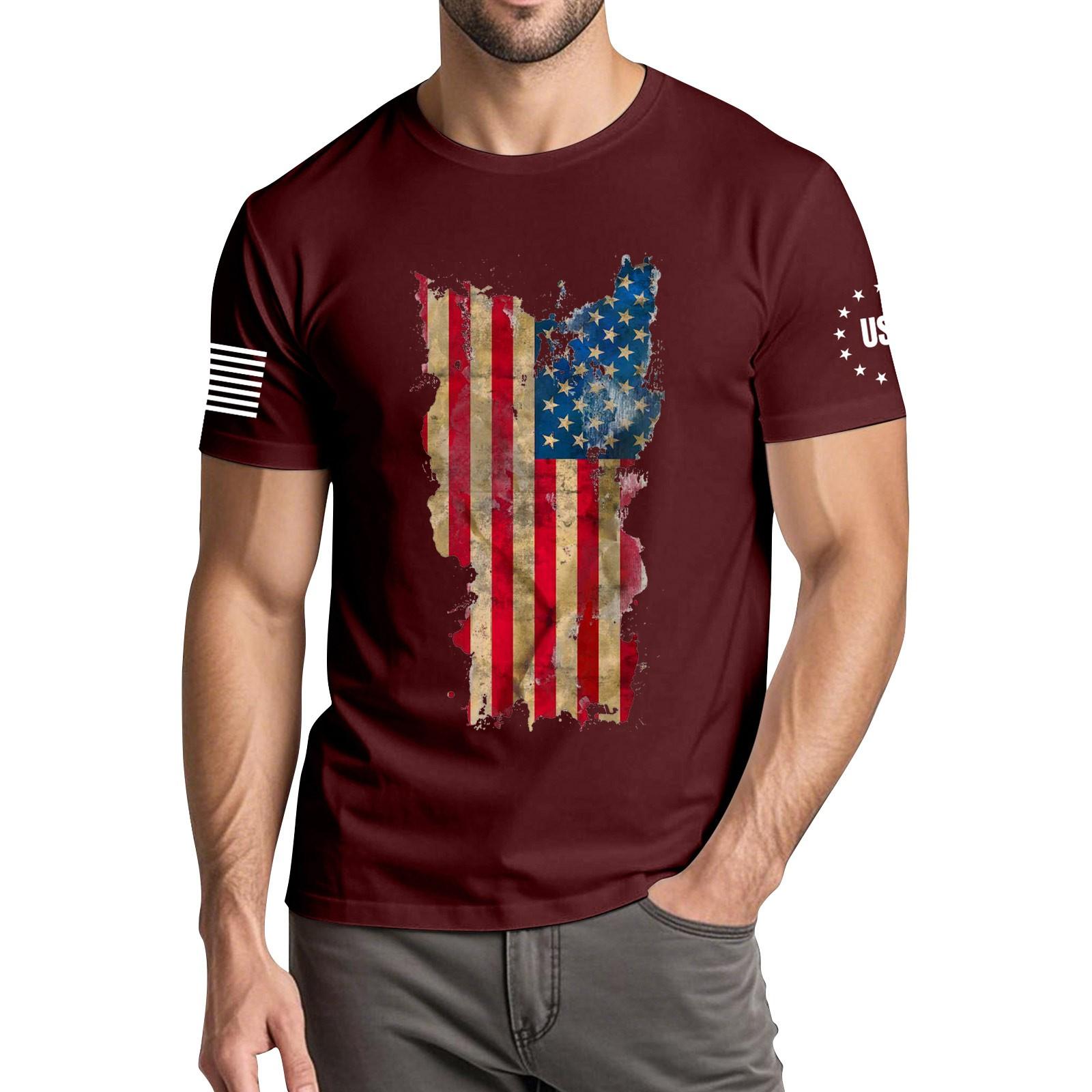 Мужская модная повседневная футболка с круглым вырезом и коротким рукавом с принтом «День независимости» XXL винный
Мужская модная повседневная футболка с круглым вырезом и коротким рукавом с принтом «День независимости» XXL винный