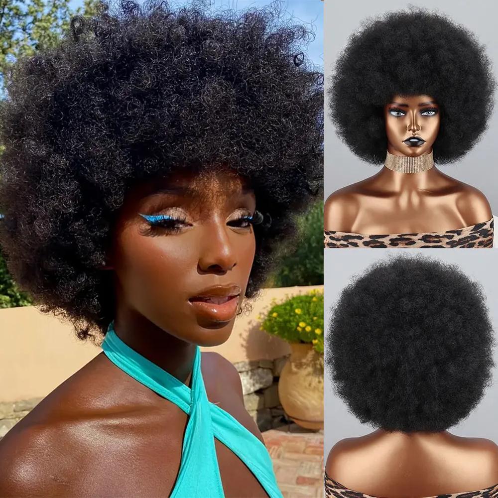 MISS WIG Synthetic Short Curly Wig African Curlys Large Roll Wig Daily Cosplay High Temperature Fiber Wig For Women Wear 30cm
MISS WIG Synthetic Short Curly Wig African Curlys Large Roll Wig Daily Cosplay High Temperature Fiber Wig For Women Wear 30cm