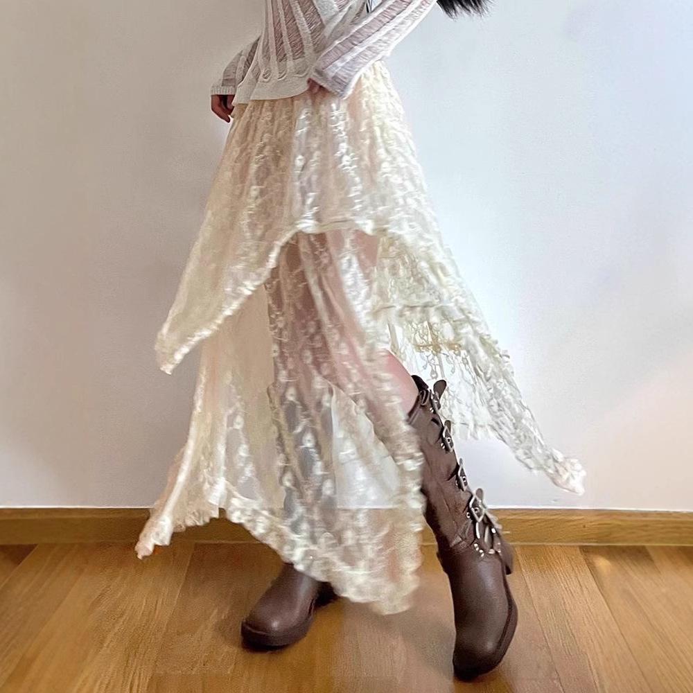 French Apricot Lace Midi Skirt with Irregular Hem and Elastic High Waist Medium абрикосовый
French Apricot Lace Midi Skirt with Irregular Hem and Elastic High Waist Medium абрикосовый