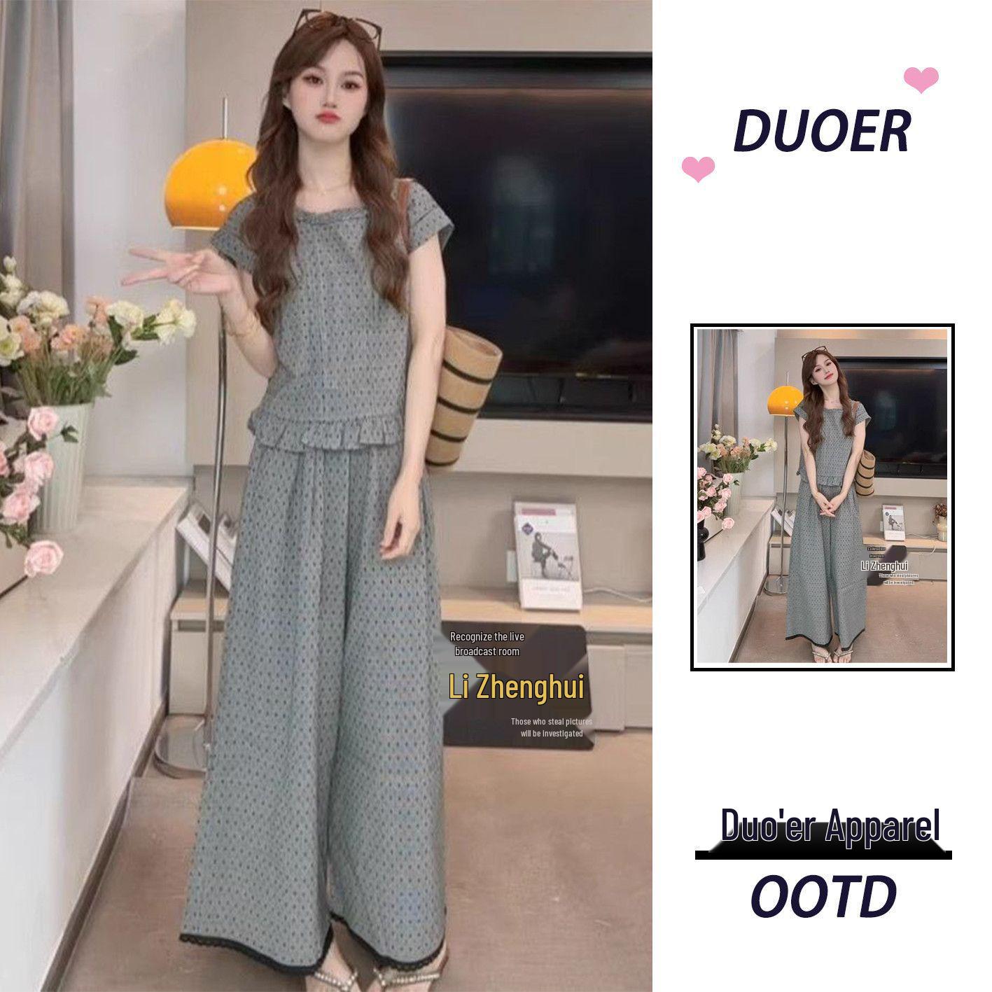 Korean Ruffle Sleeve Polka Dot Top & Wide Leg Pants Two-Piece Set for Women (Summer 2026) 3XL (recommended for 150-170 jin)
Korean Ruffle Sleeve Polka Dot Top & Wide Leg Pants Two-Piece Set for Women (Summer 2026) 3XL (recommended for 150-170 jin)