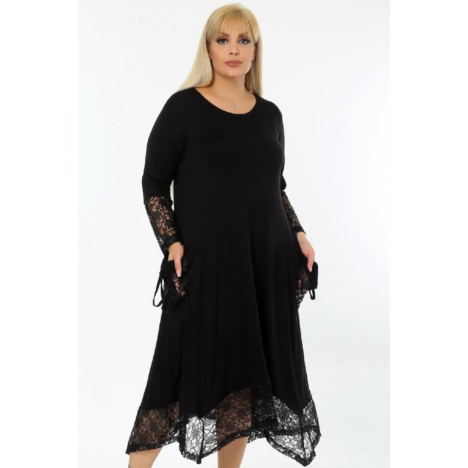Asymmetrical Cut Skirt Arms And Pockets Lace Detailed Lycra Long Arm Round Collar Full Size Dress 42-44 чорний
Asymmetrical Cut Skirt Arms And Pockets Lace Detailed Lycra Long Arm Round Collar Full Size Dress 42-44 чорний