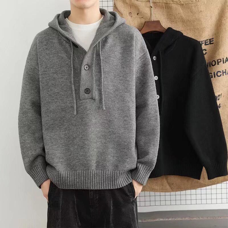 Men s Autumn/Winter Loose Hooded Pullover - Solid Color Knit Sweater M
Men s Autumn/Winter Loose Hooded Pullover - Solid Color Knit Sweater M