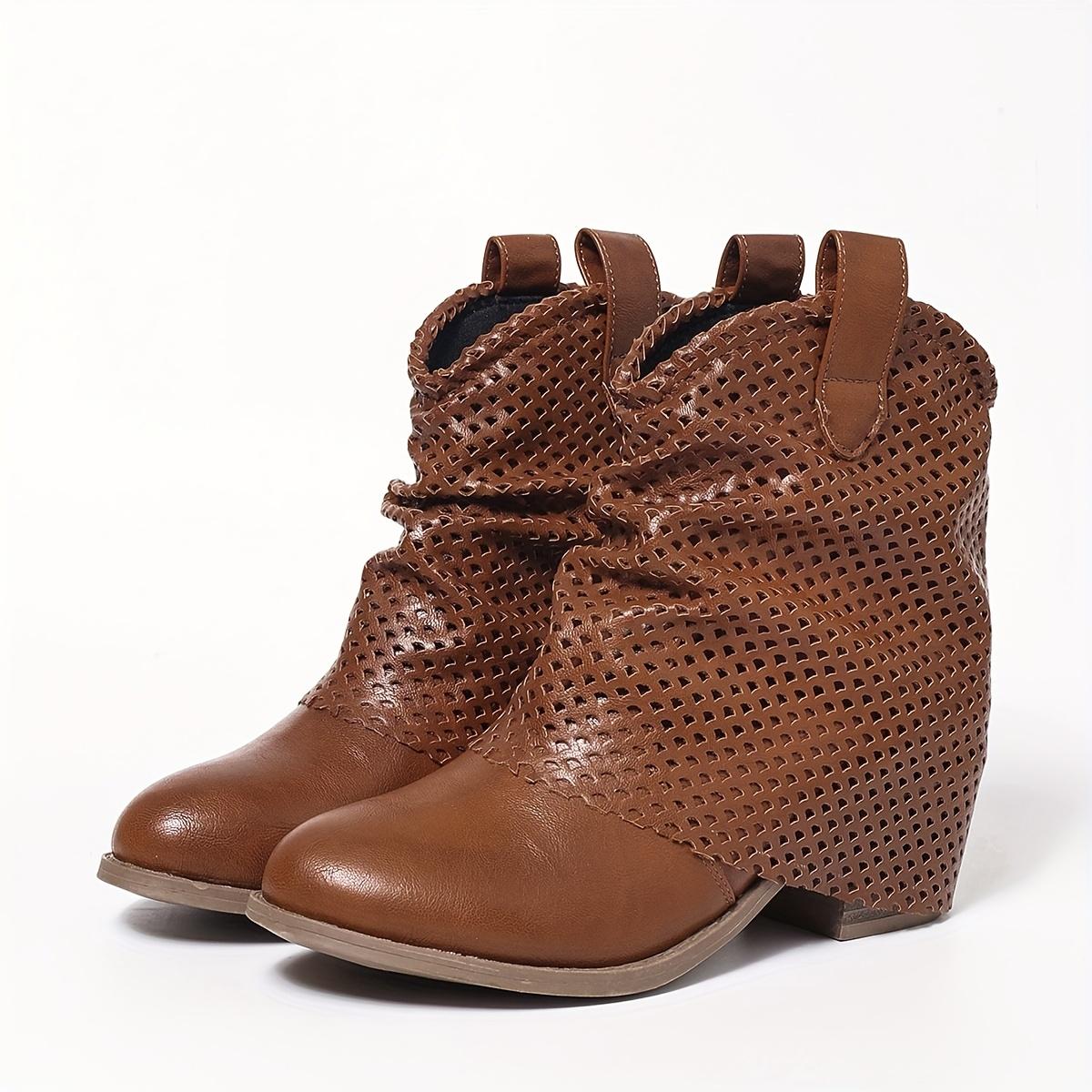 Элегантные женские ботильоны слипоны с плиссированным полым дизайном - классическая V-образная открытая промежность, коричневое синтетическое покрытие, дышащая тканевая подкладка Size 41
Элегантные женские ботильоны слипоны с плиссированным полым дизайном - классическая V-образная открытая промежность, коричневое синтетическое покрытие, дышащая тканевая подкладка Size 41