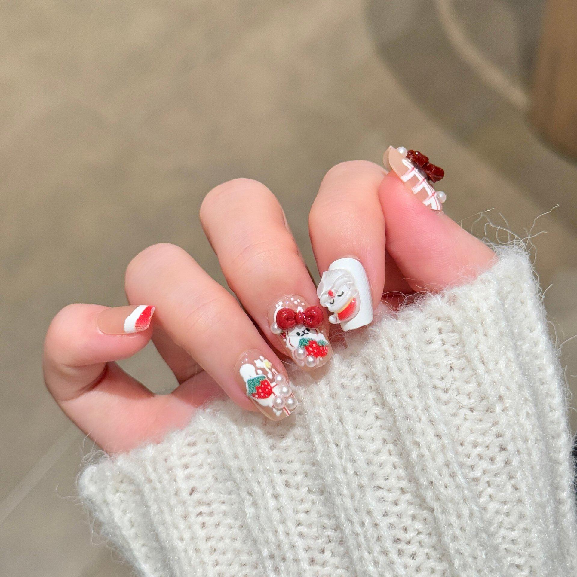 Adorable 3D Santa Claus Wearable Nail Tips with Red Bows – Removable, Short, and Stylish
Adorable 3D Santa Claus Wearable Nail Tips with Red Bows – Removable, Short, and Stylish