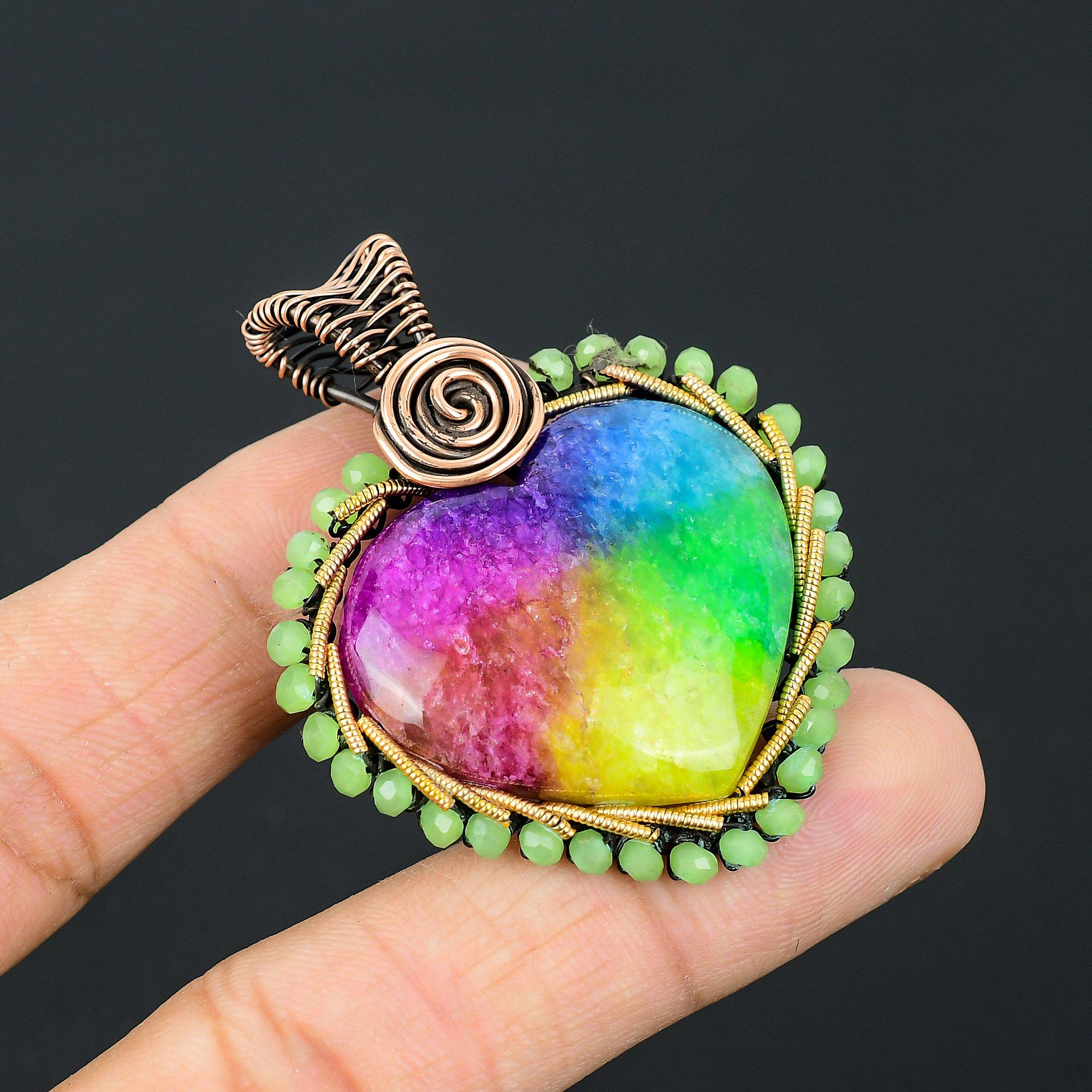 Радужный солнечный кварцевый драгоценный камень ручной работы из медной проволоки, ювелирный кулон для женщин 2.20 Inches разноцветный
Радужный солнечный кварцевый драгоценный камень ручной работы из медной проволоки, ювелирный кулон для женщин 2.20 Inches разноцветный