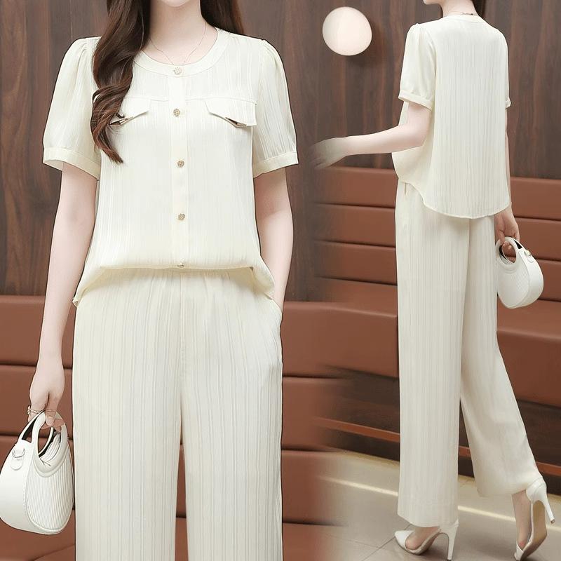 2025 Summer Women s Casual Set: Short-Sleeve Top & Slimming Wide-Leg Pants XL Recommended for 115-130 lbs
2025 Summer Women s Casual Set: Short-Sleeve Top & Slimming Wide-Leg Pants XL Recommended for 115-130 lbs