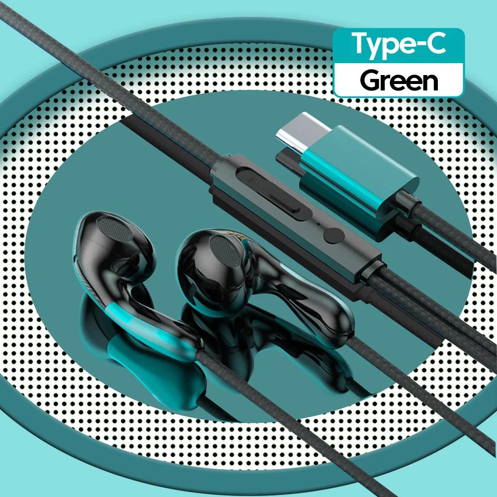 Проводные наушники-вкладыши с разъемом 3,5 мм Type-C для смартфона type-c port зелёный
Проводные наушники-вкладыши с разъемом 3,5 мм Type-C для смартфона type-c port зелёный