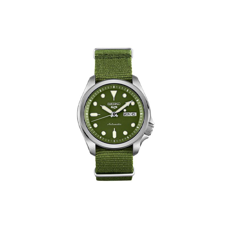 SEIKO No. 5 series 100 meters waterproof Automatic nylon strap men s watch green dial SRPE65K1
SEIKO No. 5 series 100 meters waterproof Automatic nylon strap men s watch green dial SRPE65K1
