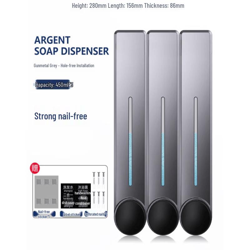 OLOEY Wall-Mounted Triple Soap Dispenser
OLOEY Wall-Mounted Triple Soap Dispenser