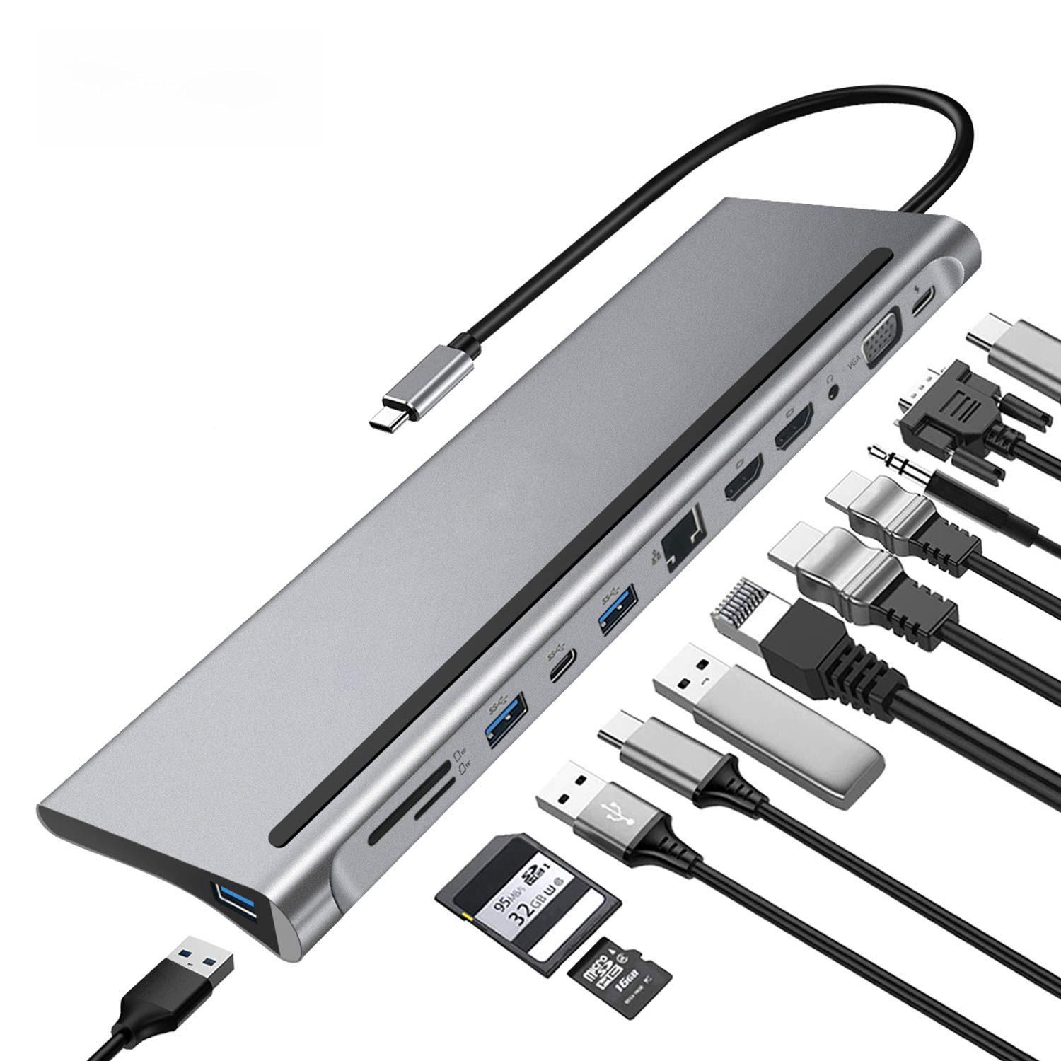Док-станция Type-C 12-в-1 с двумя выходами HDMI/VGA 4K и многоэкранным преобразователем
Док-станция Type-C 12-в-1 с двумя выходами HDMI/VGA 4K и многоэкранным преобразователем