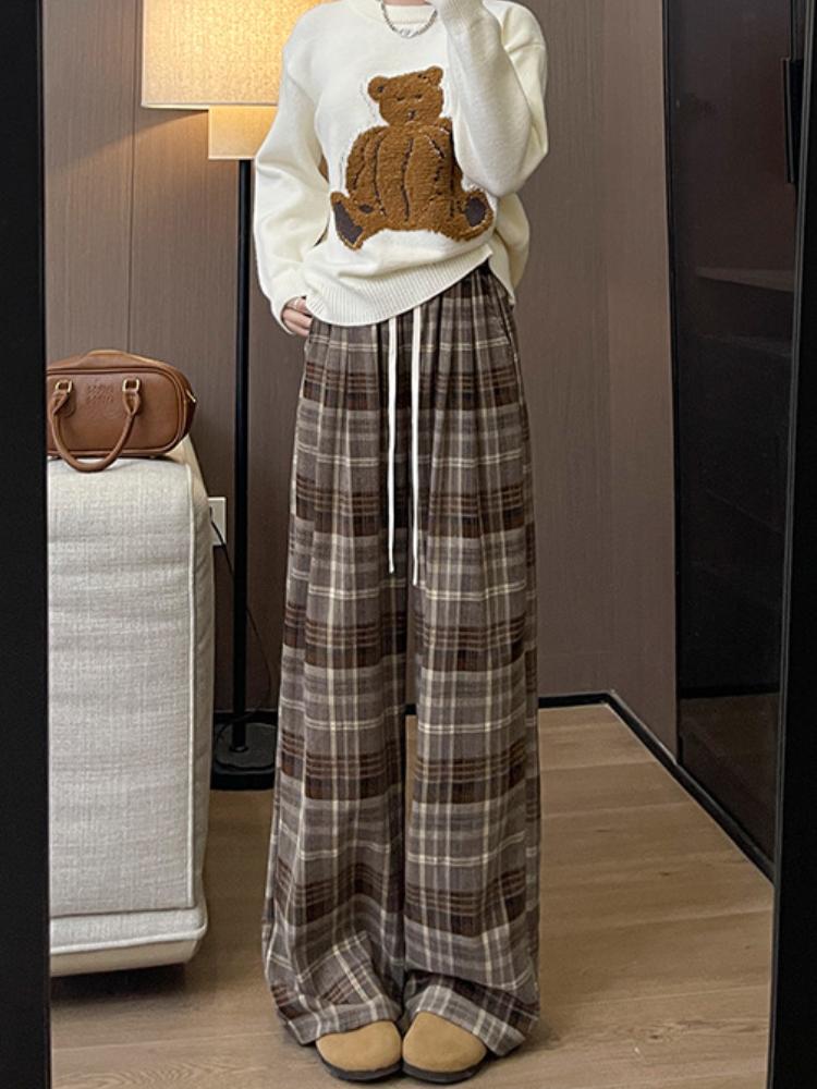 Checkered pants for women in spring and autumn, high waisted, loose and lazy, retro casual wide leg pants for women S кавовий
Checkered pants for women in spring and autumn, high waisted, loose and lazy, retro casual wide leg pants for women S кавовий