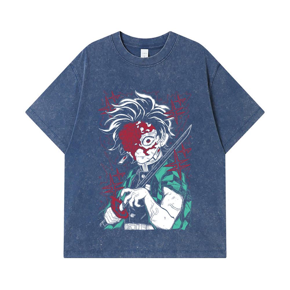 275 GSM Washed T-shirts 100% Cotton Demon Slayer V42 Demon Tanjiro Print Unisex Heavy Cotton T Shirt 2XL королівський синій колір
275 GSM Washed T-shirts 100% Cotton Demon Slayer V42 Demon Tanjiro Print Unisex Heavy Cotton T Shirt 2XL королівський синій колір