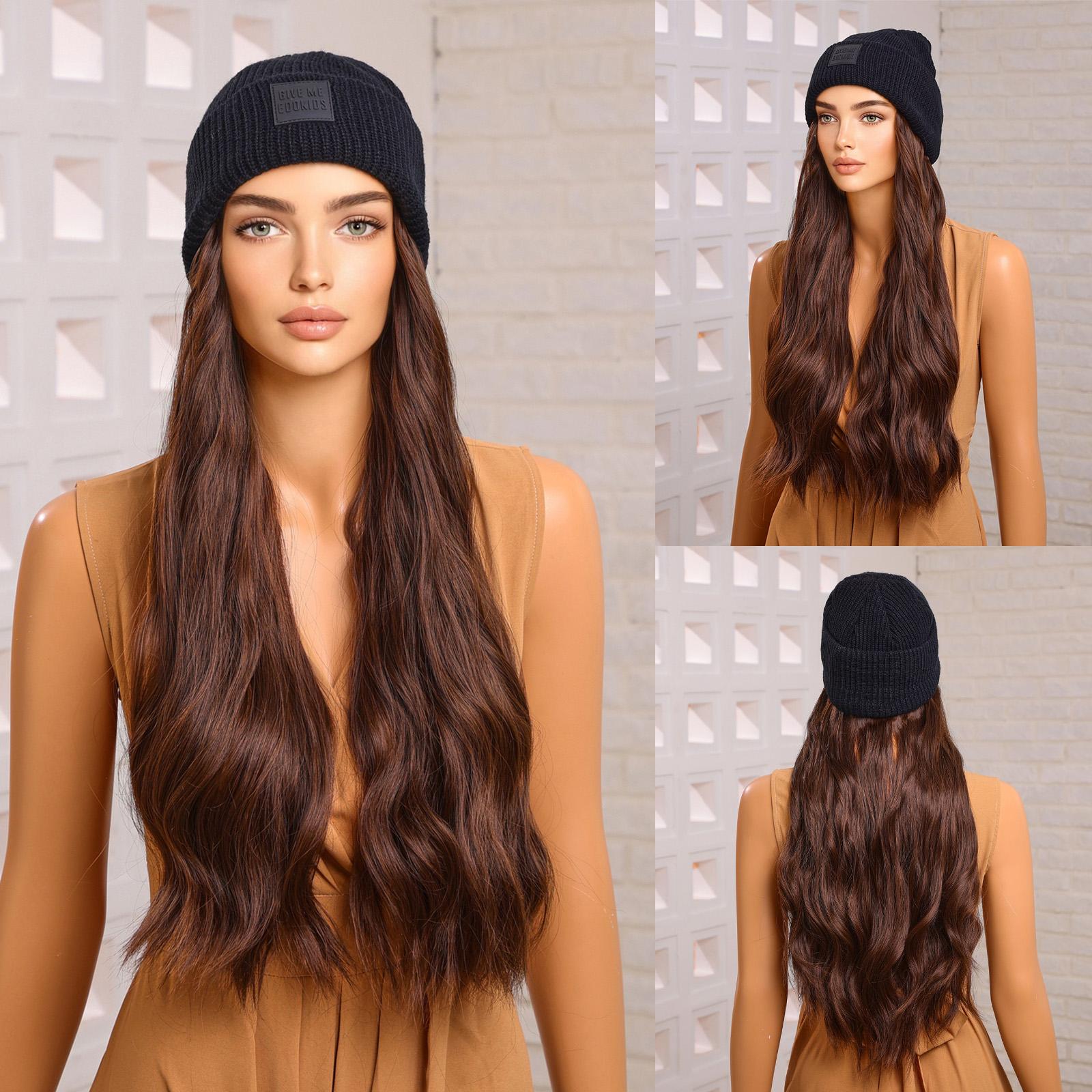 ALAN EATON Hat Wigs Cap with Hair Straight Natural Black Color Connect Winter Knitted Beanie Synthetic Hair Women Daily Party High Temperature
ALAN EATON Hat Wigs Cap with Hair Straight Natural Black Color Connect Winter Knitted Beanie Synthetic Hair Women Daily Party High Temperature