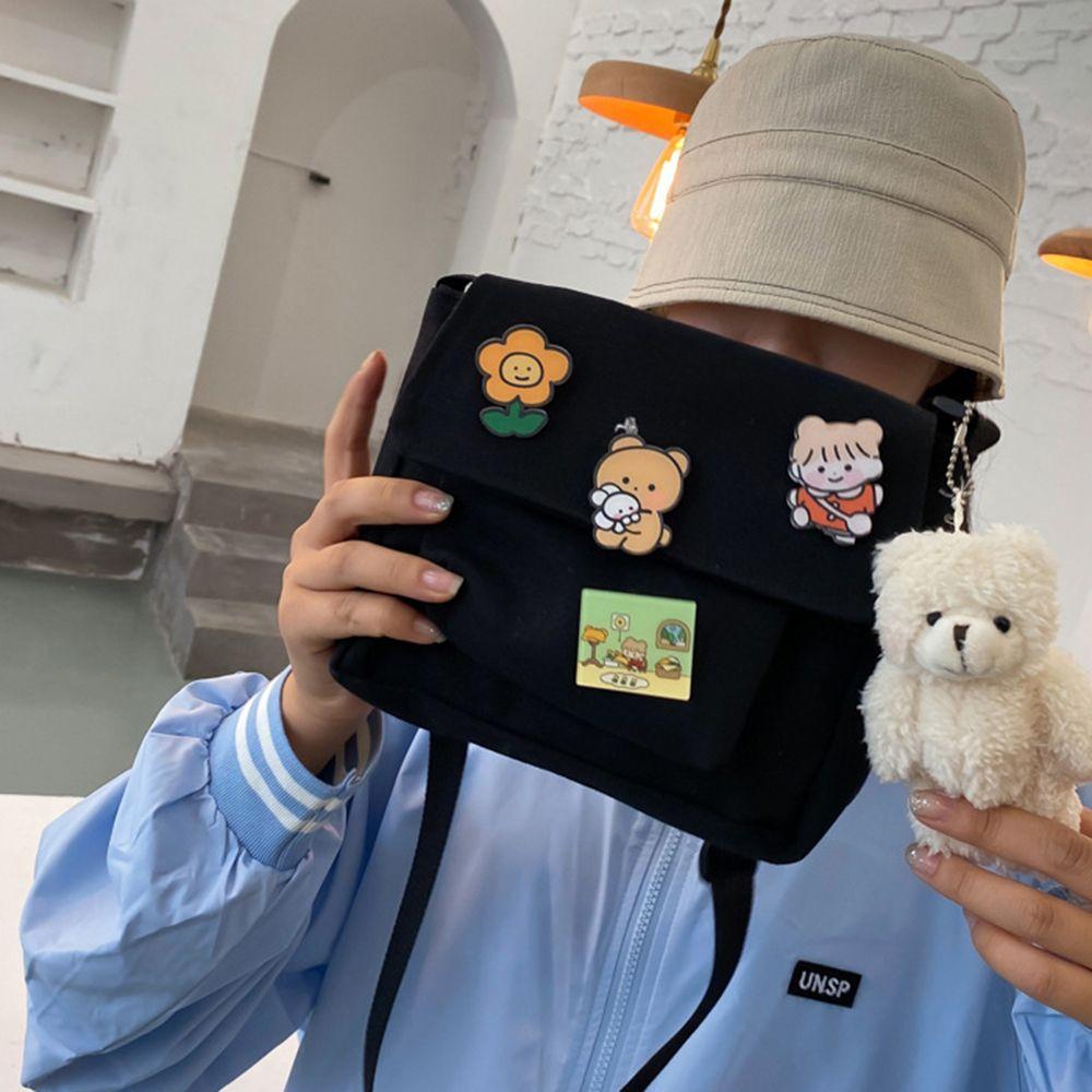 Students Girls Solid color Canvas Shoulder Pouch Dumpling Bag Handbag Flap-bag Single Shoulder Bag black-no bear pendant
Students Girls Solid color Canvas Shoulder Pouch Dumpling Bag Handbag Flap-bag Single Shoulder Bag black-no bear pendant