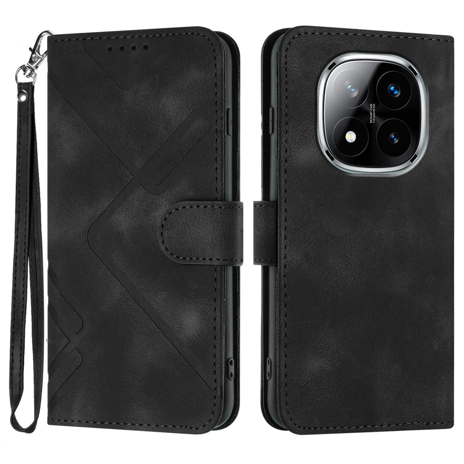 For Xiaomi Redmi Note 14 Pro+ 5G/Xiaomi Redmi Note 14 Pro 5G Wallet Case Line Imprinted PU Leather Phone Cover with Strap Black
For Xiaomi Redmi Note 14 Pro+ 5G/Xiaomi Redmi Note 14 Pro 5G Wallet Case Line Imprinted PU Leather Phone Cover with Strap Black