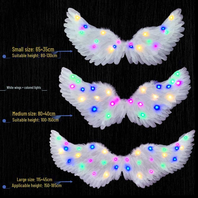 LED White Glowing Angel Feather Wings for Adult and Child Festival or Stage Performance Small
LED White Glowing Angel Feather Wings for Adult and Child Festival or Stage Performance Small